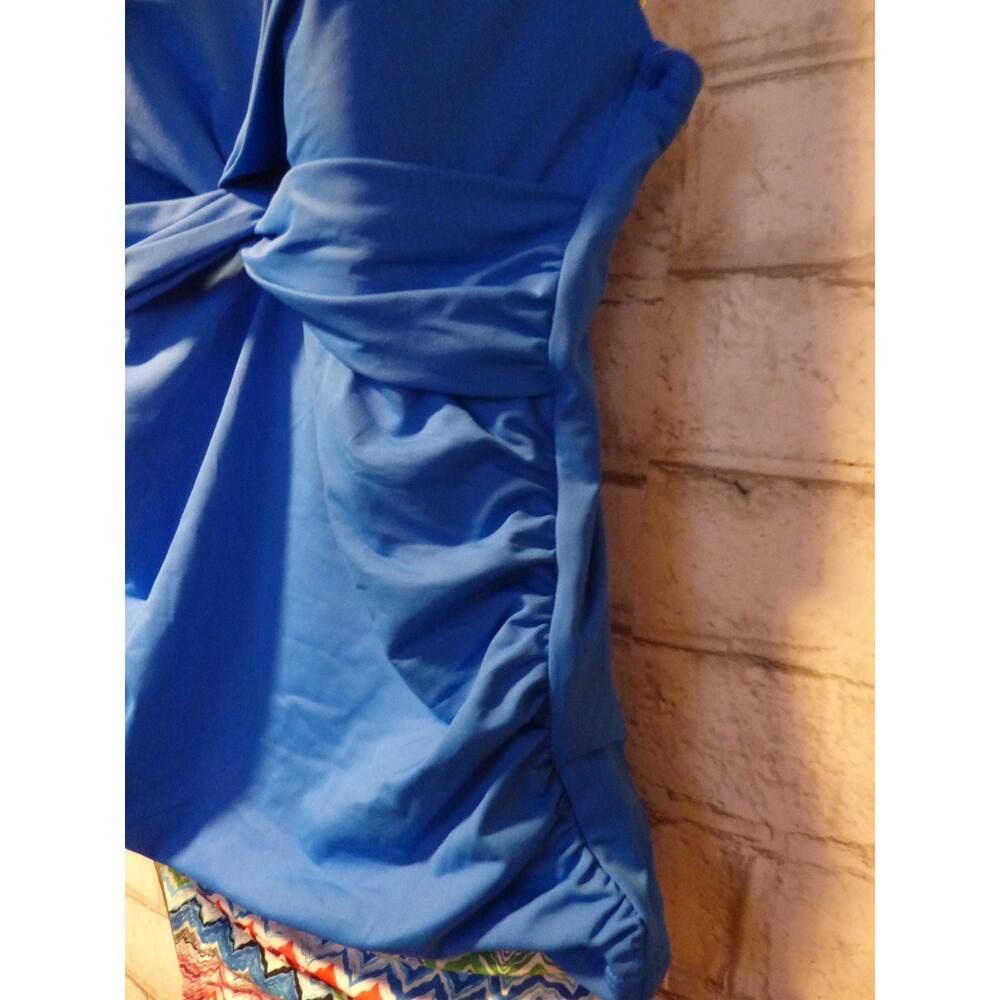 La Blanca Blue Twist Front Top & Folover Bikini Swim Set Size 4 NEW - Picture 3 of 8